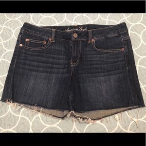 American Eagle dark wash midi shorts